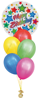 Букет со средним шаром Happy Birthday
