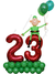 Фигура из шаров на 23 февраля "Солдат с цифрами и букетом из трех шаров" С красными цифрами