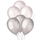 Белые и Серебристые шары с гелием металлик, 30 см.
