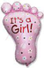Фигура Стопа девочки с гелием Стопа девочки розовая