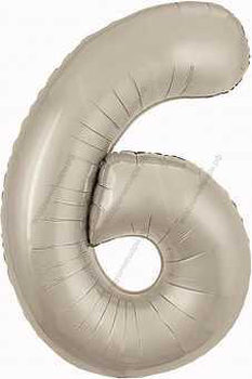 Шары-цифры Кремовый Латте с гелием, 86см