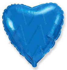 Шар с гелием  Сердце, Синий, 46 см.