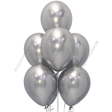 Шары хром Серебро с гелием, серебряные гелиевые шарики хром