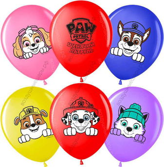 Шар с гелием Щенячий патруль, Ассорти, пастель, 1 ст, 30 см.