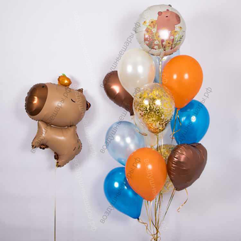 Композиция из шариков с гелием "Капибара"