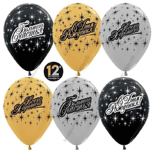 Шар с гелием  С Днем Рождения! (Большого счастья!), Ассорти (580/479/570), металлик, 5 ст, 30 см.