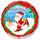 Фольгированный шар (18''/46 см) Круг, Скользящий Санта, Красный, 1 шт.