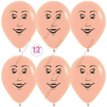 Шар с гелием  Лицо женское, Персиковый (060), пастель, 1 ст, 30 см.