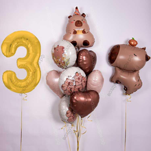 Сет из воздушных шаров с капибарой и цифрой на День рождения 3 года