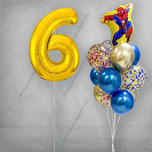 Набор шаров на 6 лет ребенку "Человек Паук желтый"