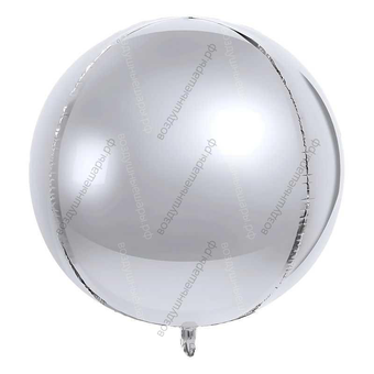 Шар с гелием  Сфера 3D, Серебро 25"/ 64 см, 40 см