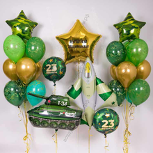 Фотозона из шаров в военной тематике на 23 февраля