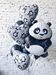 Фонтан из гелиевых шаров в подарок "Влюбленная панда" Бело-черный