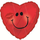 Воздушный шар (18''/46 см) Сердце, Смайл с поцелуем, Красный, 1 шт.