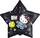 Шар (22''/56 см) Звезда, Hello Kitty, Космонавт, Черный, 1 шт. в упак.
