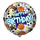Воздушный шар (18''/46 см) Круг, С Днем рождения, Happy Birthday (спортивные мячи), Белый, 1 шт.