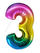 Цифра, 3, Радужный, Градиент, 34", 86 см.
