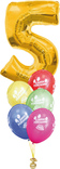 5 шаров Разноцветный+цифра