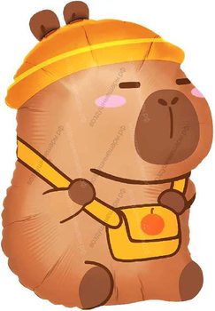 Шар гелиевый фигура, Капибара с сумочкой (31''/79 см) 