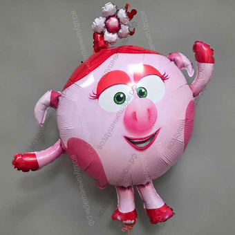 Нюша, свинка из Смешариков с гелием, фигура 104 см