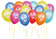100 шаров Разноцветные металлик С Днем рождения