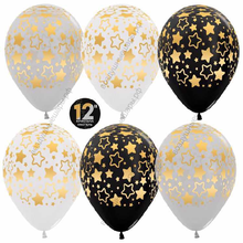 Шар с гелием  Звезды контур, Ассорти (005/080/390), пастель, 5 ст, 30 см.