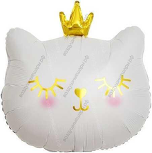 Шар с гелием,Фигура, Котенок Принцесса, Белый 56 см