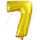 Воздушный шар с клапаном (16''/41 см) Цифра, 7, Золото, 1 шт.
