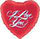 Сердце красное I love You c розой, 18", 45 см