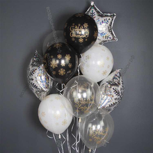 Облако гелиевых шаров "Новогодние снежинки" 