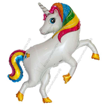 Гелиевый шар , Радужный единорог, 107 см.