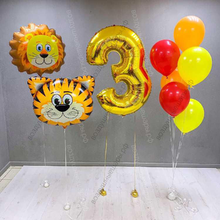 Букет для мальчика на 3 года со львенком и тигренком