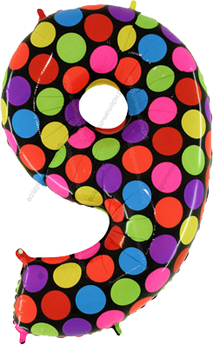 Шары цифры в ГОРОШЕК с гелием