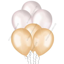 Белые и Айвори шары с гелием металлик, 30 см.