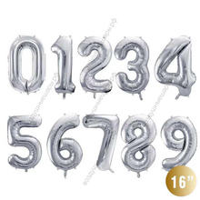 Мини- цифры Серебро, надутые воздухом, не летающие, 30 см.