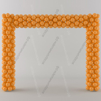 Спираль из шариков одноцветная, оранжевая