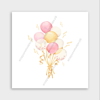 Открытка "С Днем рождения" цветы, 8х8 см