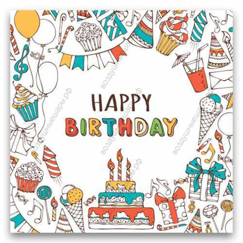  Открытка Happy birthday", 8х8 см