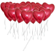 Сердца гелиевые Хром, 30см: 20 шаров