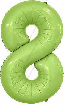 Шары цифры Мистик, Фисташка сатин с гелием, 90 см.