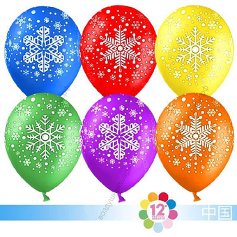 Шар с гелием  Снежинка, Ассорти, пастель, 5 ст, 30 см.