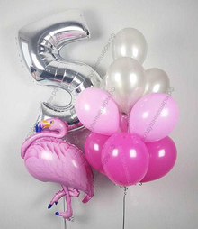 Букет для девочки на 5 лет "Розовый фламинго"