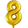 Воздушный шар с клапаном (16''/41 см) Цифра, 8, Золото, 1 шт.