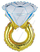Фигура, Кольцо с бриллиантом, 38", 102 см.