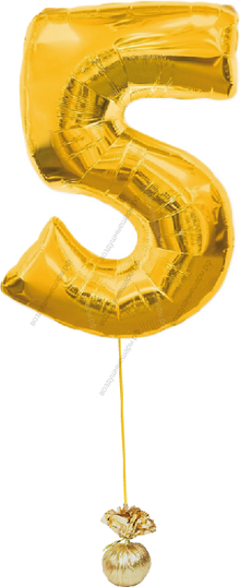 Цифра- шар Золотая на грузике