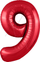 Шар (40''/102 см) Цифра, 9 Slim, Красный, 1 шт. в упак.