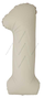 Шар (40''/102 см) Цифра, 1 Slim, Кремовый Латте, Матовый, 1 шт. в уп., B901911MCL