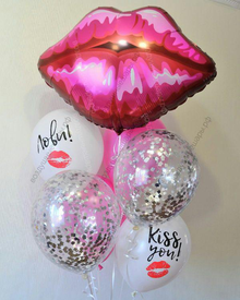 Букет гелиевых шариков "Нежный поцелуй"