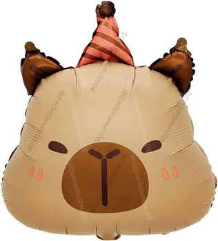 Шар с гелием голова Капибары, (24''/61 см)