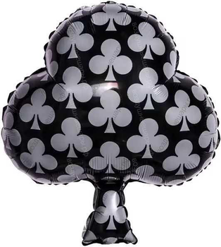 Шар с гелием Карточная масть Трефы, Черный 66 см